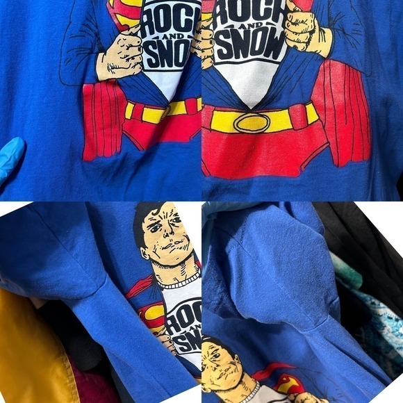 American Apparel Roch and Snow Blue Superman Graphic Tshirt Size Medium - "Eve" - Picture 12 of 16
